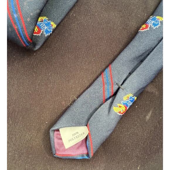 KU Jayhawks University of Kansas Neck Tie 100% Silk Delmar Vintage - Picture 6 of 6